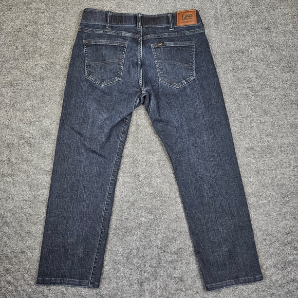 Lee Extreme Motion Regular Fit Straight Leg Jeans Men 34x30(27) Stretch Hemmed - Picture 8 of 11
